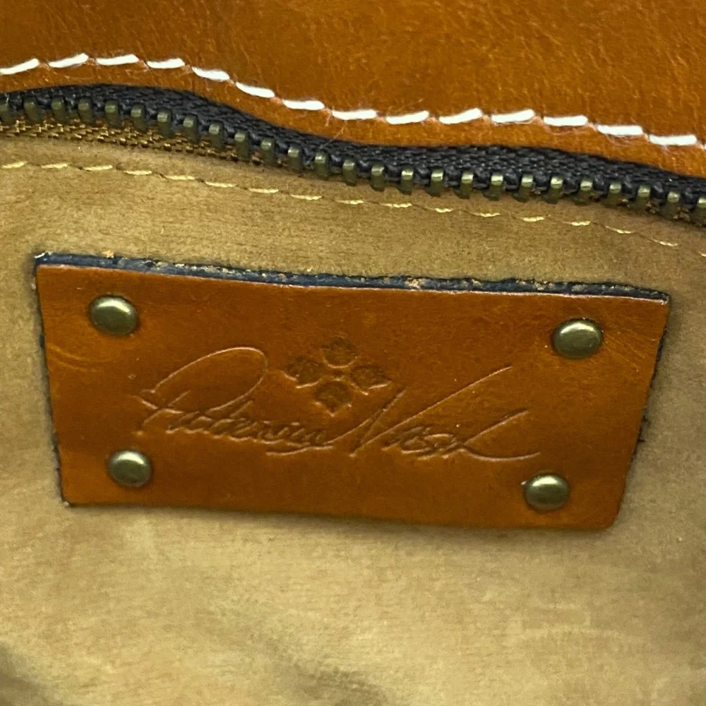 Patricia Nash Tan Rienzo Leather Heritage Collection Satchel